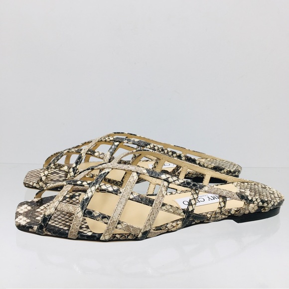Jimmy Choo- SAI FLAT- Natural Snake Printed Leather - Picture 3 of 15